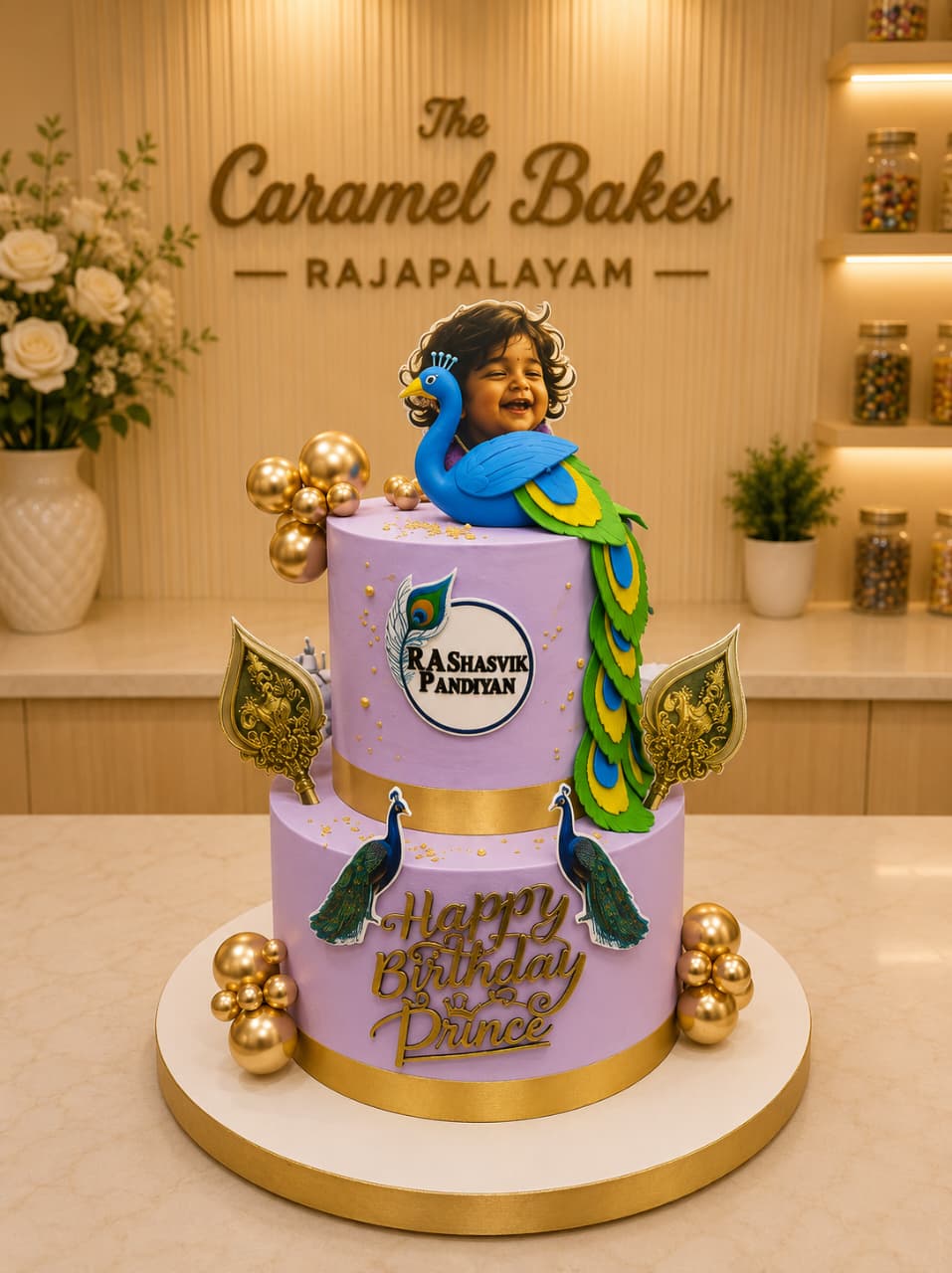 2Tier Little murugan theme cake7