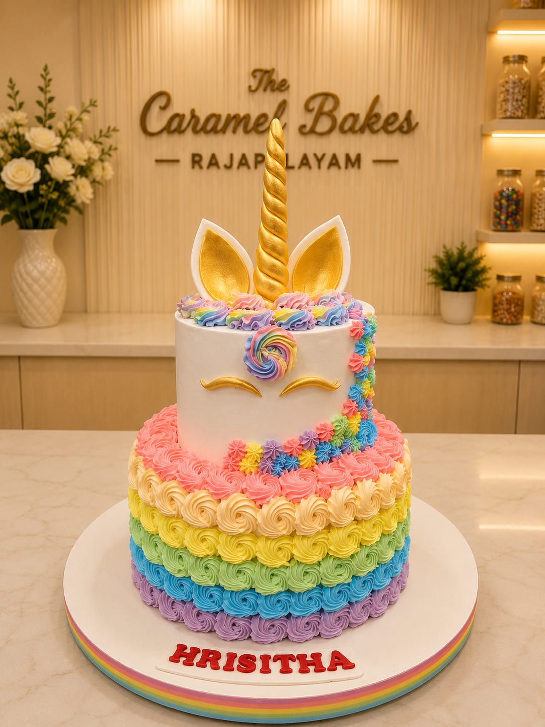 2Tier Unicorn theme cake5