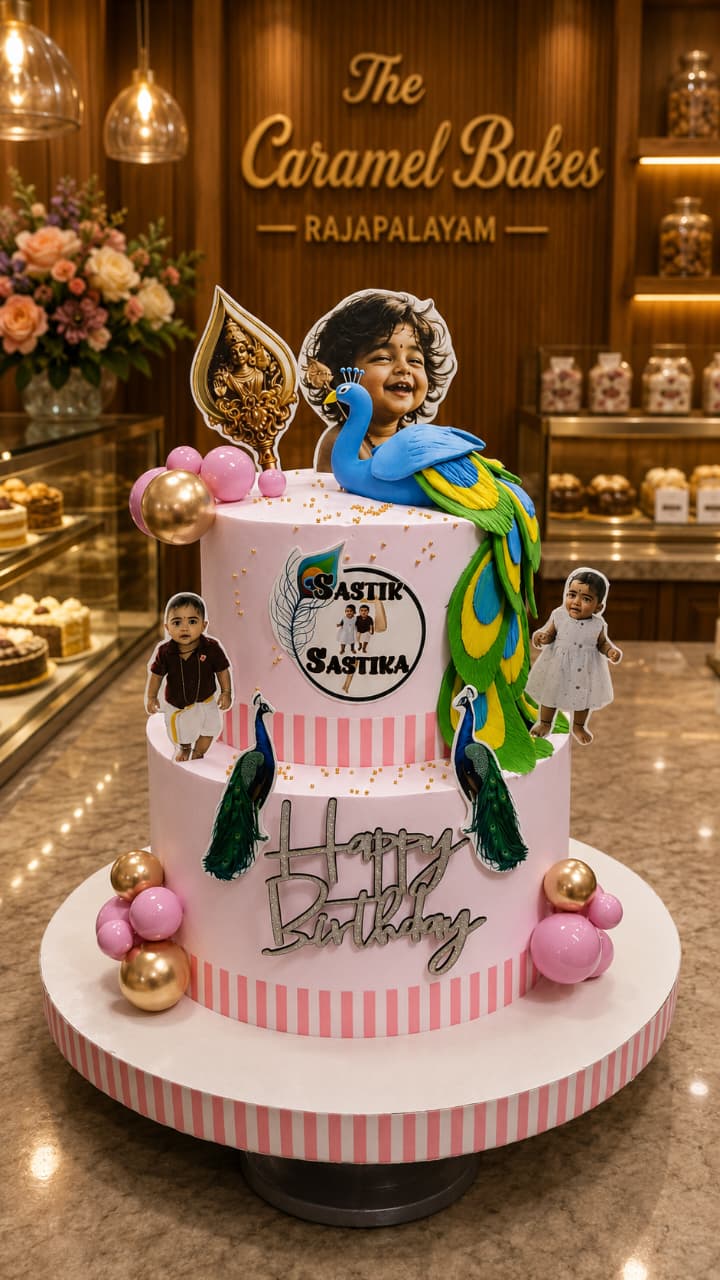 2Tier Little murugan theme cake8