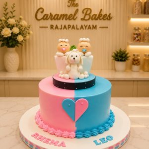 Twins Birthday theme cake