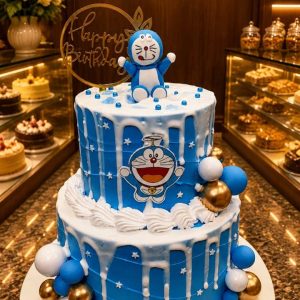 2Tier Doraemon Theme Cake1