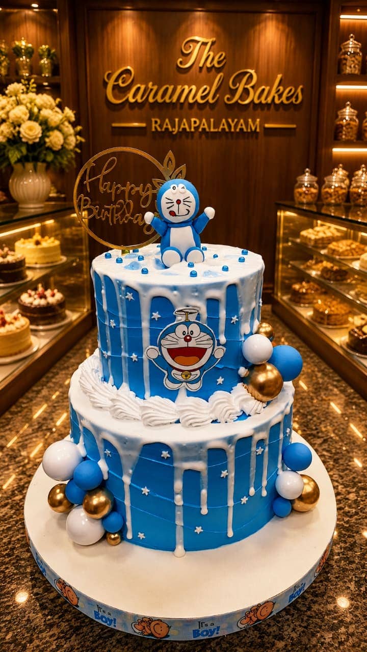 2Tier Doraemon Theme Cake1