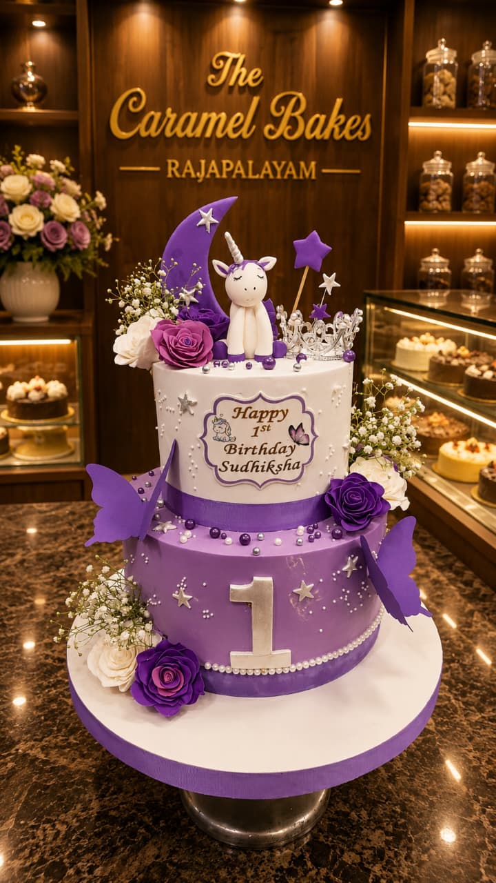 2Tier Unicorn theme cake8