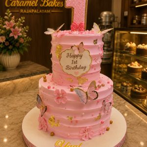 2Tier First birthday cake13
