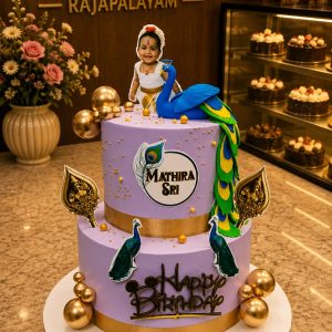 2Tier Little girl baby murugan theme cake1