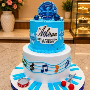 2 Tier Musical theme cake5