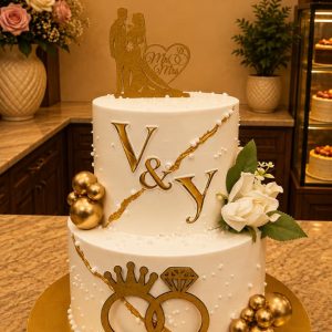 2Tier wedding cake15