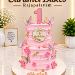 2Tier Floral theme cake4
