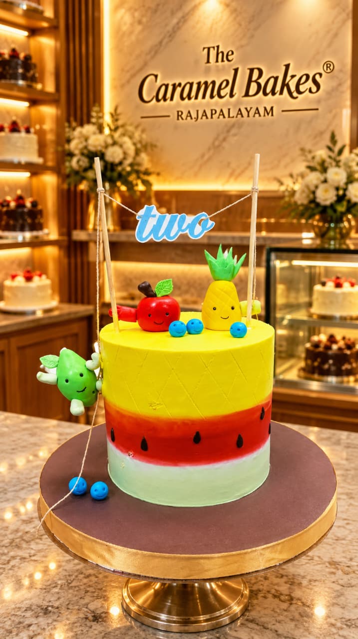 Cocomelon Fruit Theme cake16
